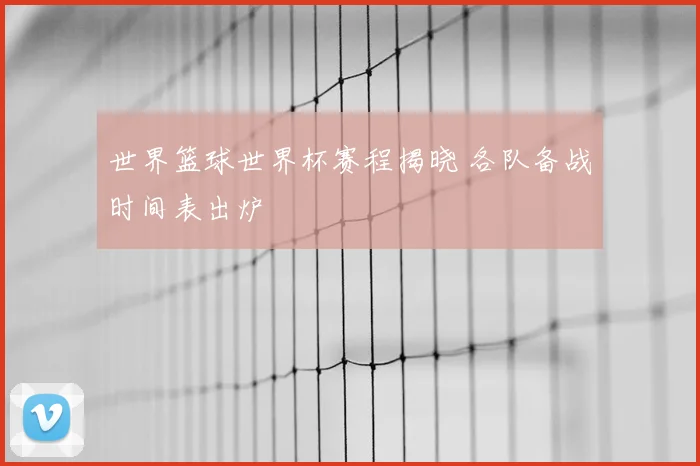 世界篮球世界杯赛程揭晓 各队备战时间表出炉